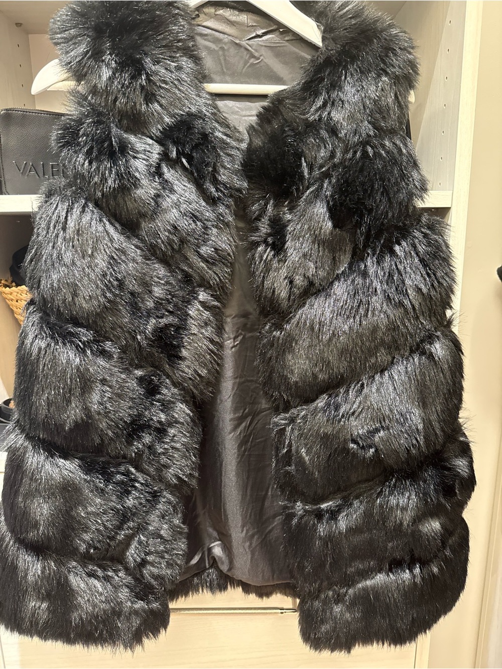 Black Faux Fur Vest - Women Jackets & Coats
